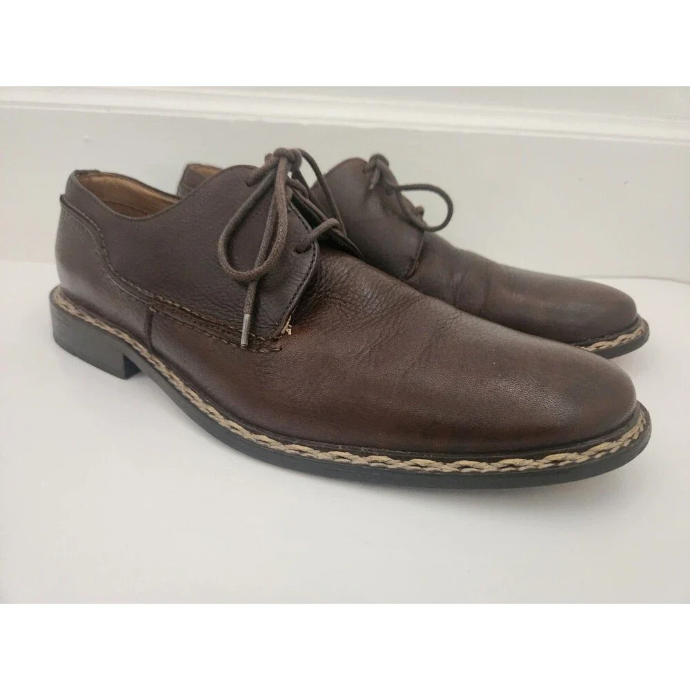 John Varvatos Size 9 M Brown Oxford Leather Dress Shoes Men